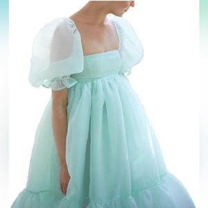 Puff sleeve tulle dress